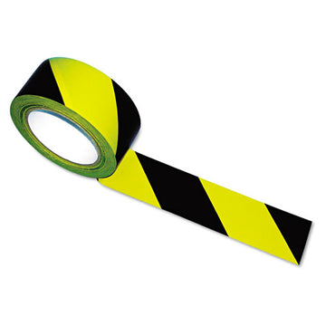 Tatco Hazard Marking Aisle Tape, 2" X 108 Ft, Black-yellow freeshipping - TVN Wholesale